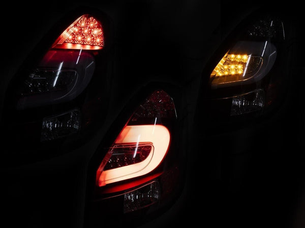 GAZOZ PERFORMANCE LED Tail Lights compatible with Fabia II 2007-2014 Mk2 - Black Base White Bar
