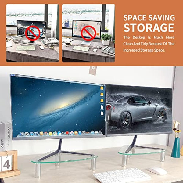 Hemudu 2 Pack Computer Monitor Stand Riser/Triangle Save Space Desktop Corner Stand for Computer, Laptop,HD01T-203P