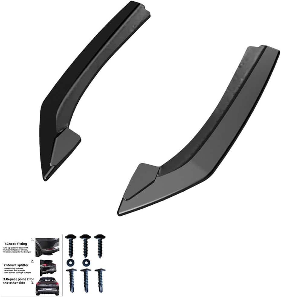 Oneway Rear Side Diffusors compatible with BMW 4-Series G22/G23 Coupe/Convertible M-Pack/M440i 2020-2024 & Facelift 2024- - Gloss black