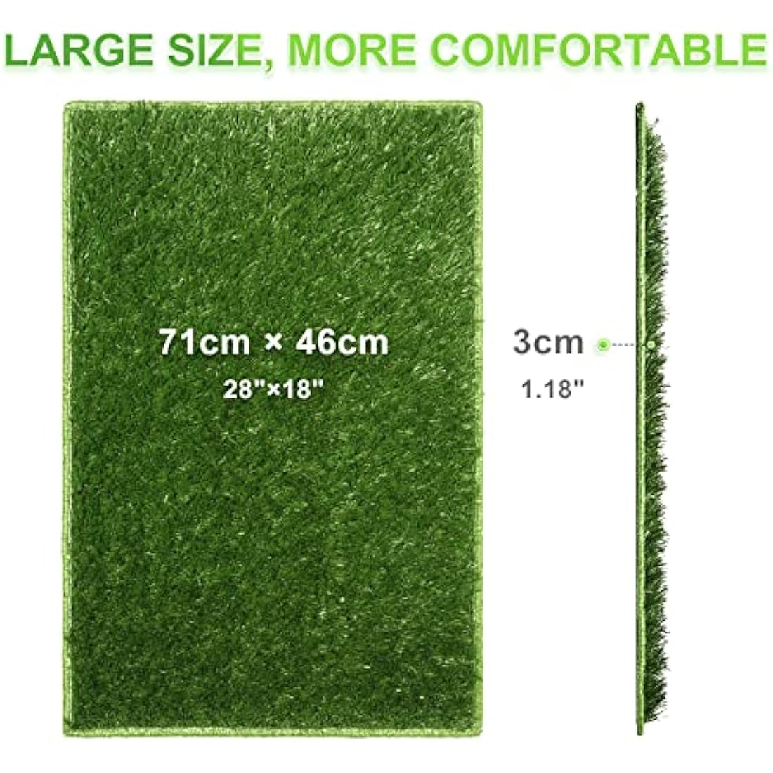 Hompet Dog Grass Pee Pads, Dog Training Pad, Artificial Grass Turf, Puppy Potty Pad Training Pad, Replacement Grass for Indoor and Outdoor Use (2PCS-Replacement Grass)
