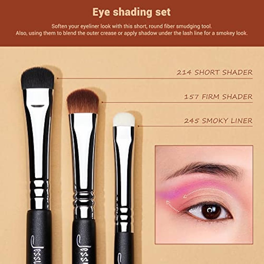 Jessup Eyeshadow Makeup Brushes Set 12pcs Eye Make up Brushes Set Professional Premium Sythetic Eye Shadow Blending Smoky Shader Concealer Brush Black T339