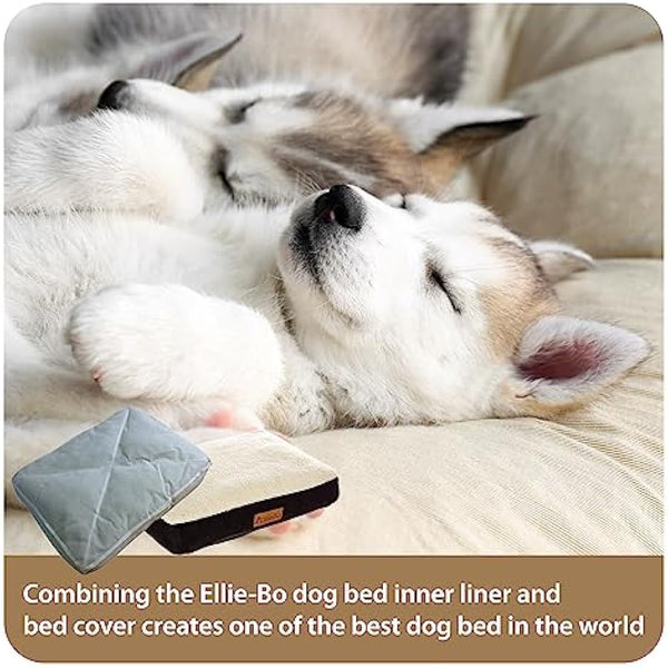 Ellie-Bo Medium Dog Bed for 30-inch Dog Cage/Crate - Black Faux Suede/Sheepskin