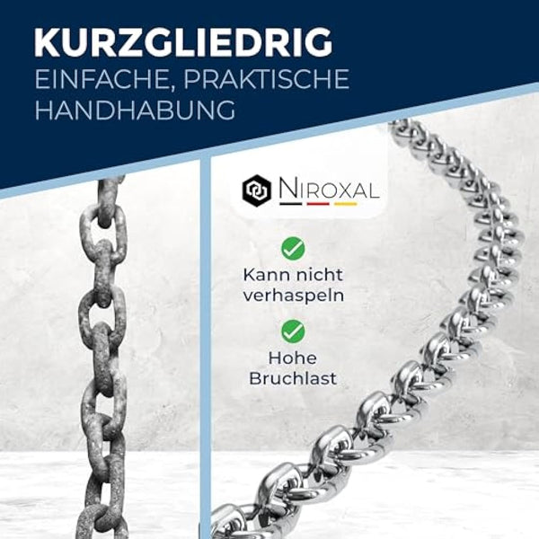 2 Pieces 200-cm = 2-Meter 10-mm Thick Stainless Steel Chain V4A Short-Linked from NietFullThings on Piece Anchor Chain DIN 5685 DIN 766 2-m