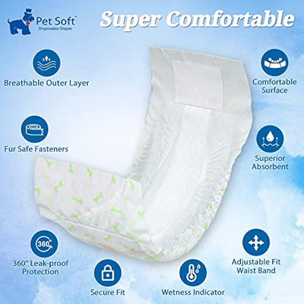 Pet Soft Disposable Dog Puppy Nappies Male - Super Absorbent Male Dog Incontinence Wraps