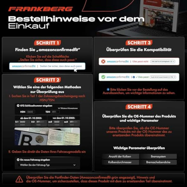 Frankberg Brake Caliper Disc Brake Front Axle Left Compatible with P.a.s.s.a.t 3B2 3B3 A4 8D2 8E2 8EC A4 Avant 8D5 8E5 8ED A6 4B2 4F2 Exeo 3R2 Replace# 8E0615123A