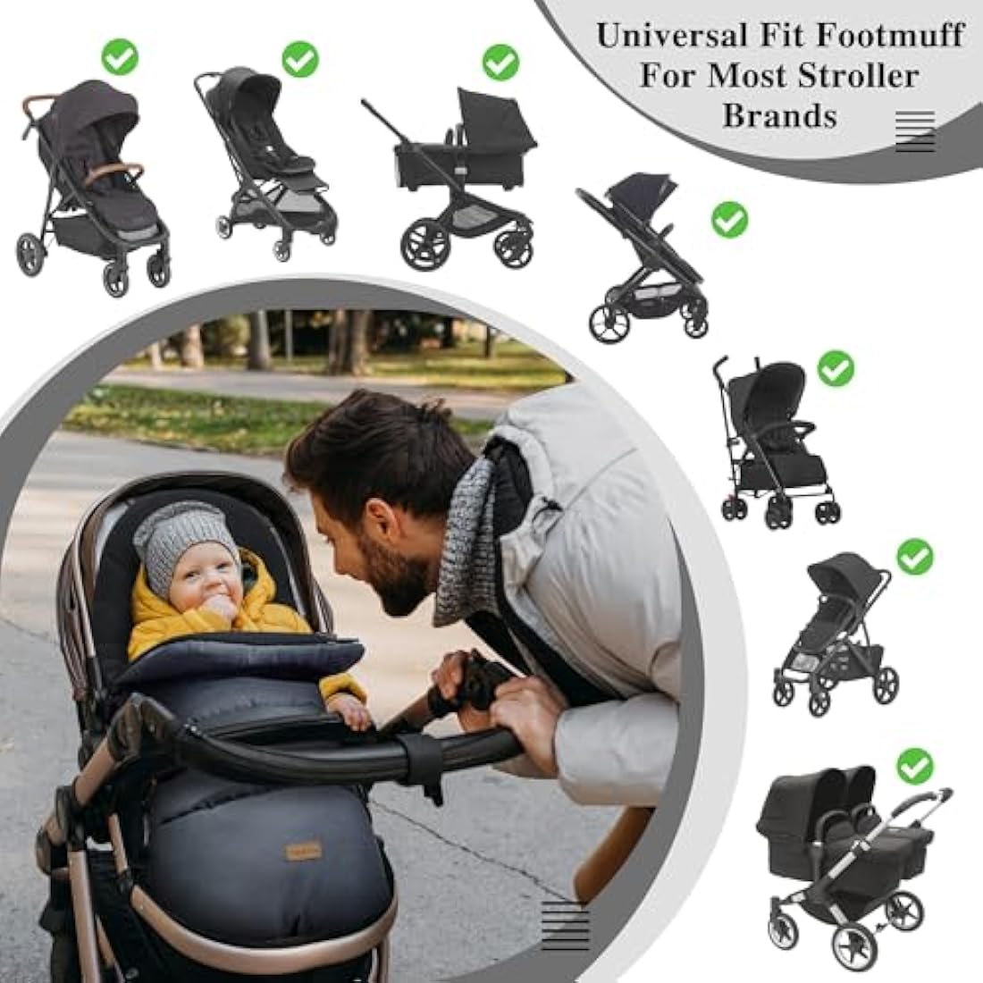 CrocnFrog Universal Baby Bunting Footmuff - Cosy Toes Fit Toddler Foot muff for Stroller,Buggy,Pushchair & Pram Footmuffs Comes with Warm and Soft Polar Fleece Water & Wind Proof to Protect Infant