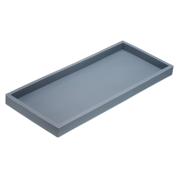 sourcing map Bathroom Vanity Tray, 11.8" x 5" Silicone Soap Dispenser Trays, Shatterproof Kitchen Sink Organizer for Soaps Keys Candle Trinket, Gray