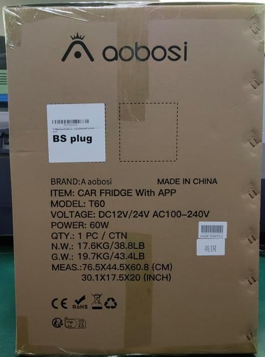 AAOBOSI 60L Car Fridge Freezer Dual Zone, Car Refrigerator 3 Way, Camping Freezer -20°C-20°C, with Wireless Connection, Compressor Fridge 12/24V DC and 100-240V AC for Campervan,Travel,RV,Camping,Boat