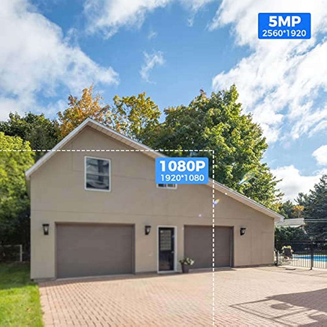 Hiseeu 1080P Security Camera Two-Way Audio Surveillance Camera,Outdoor Wireless Camera With Waterproof, Motion Detection and Day& Night Vision Functions,Bullet Camera Compatible with Multi-Systems