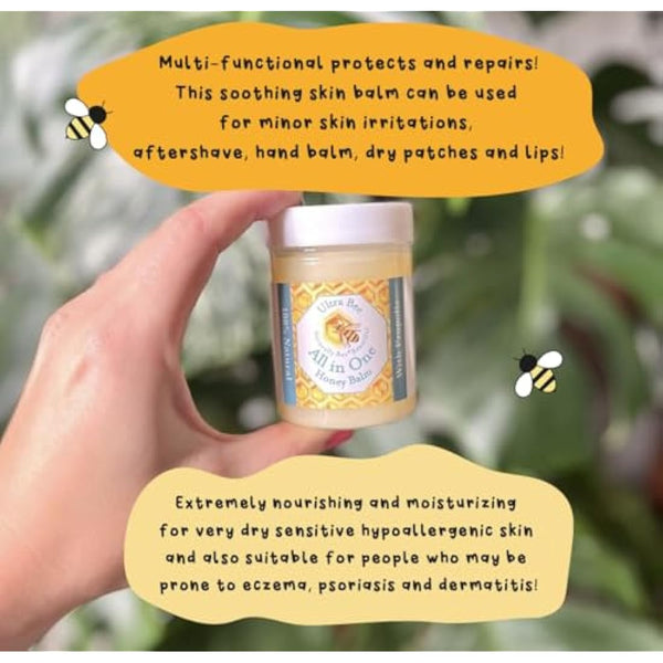 100% Natural All in One Honey Balm, Natural Moisturiser for Sensitive Face, Body, Lips,Tattoo's 200ml