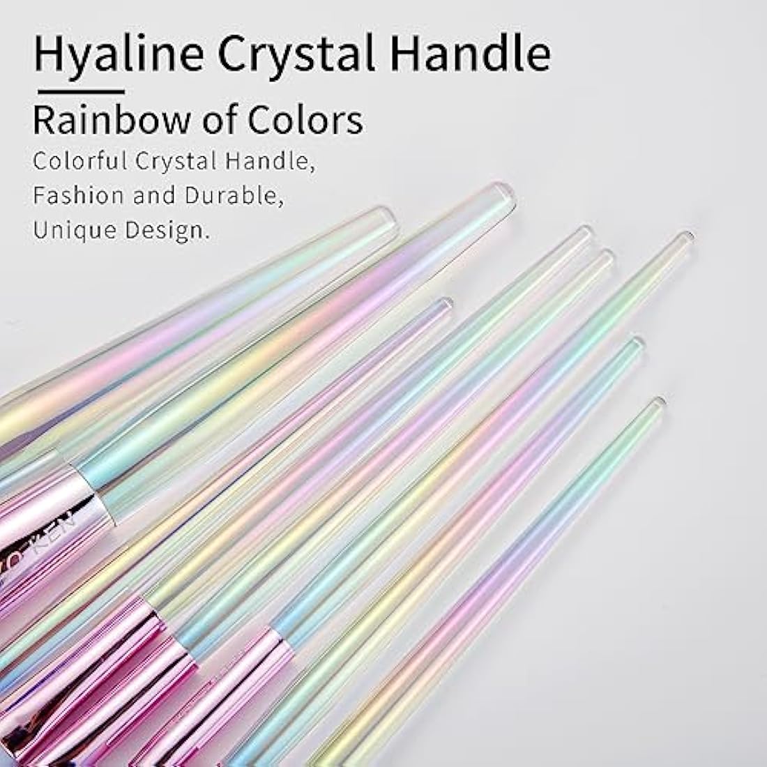 ENZO KEN Rainbow Crystal Makeup Brush Set Professional, Vegan Makeup Brush Set with Case, Bedazzled Cosmetic Brush Makeup Set, Sparkly Make up Brushes Vegan, Colorful Make up Brushes Set Professional.