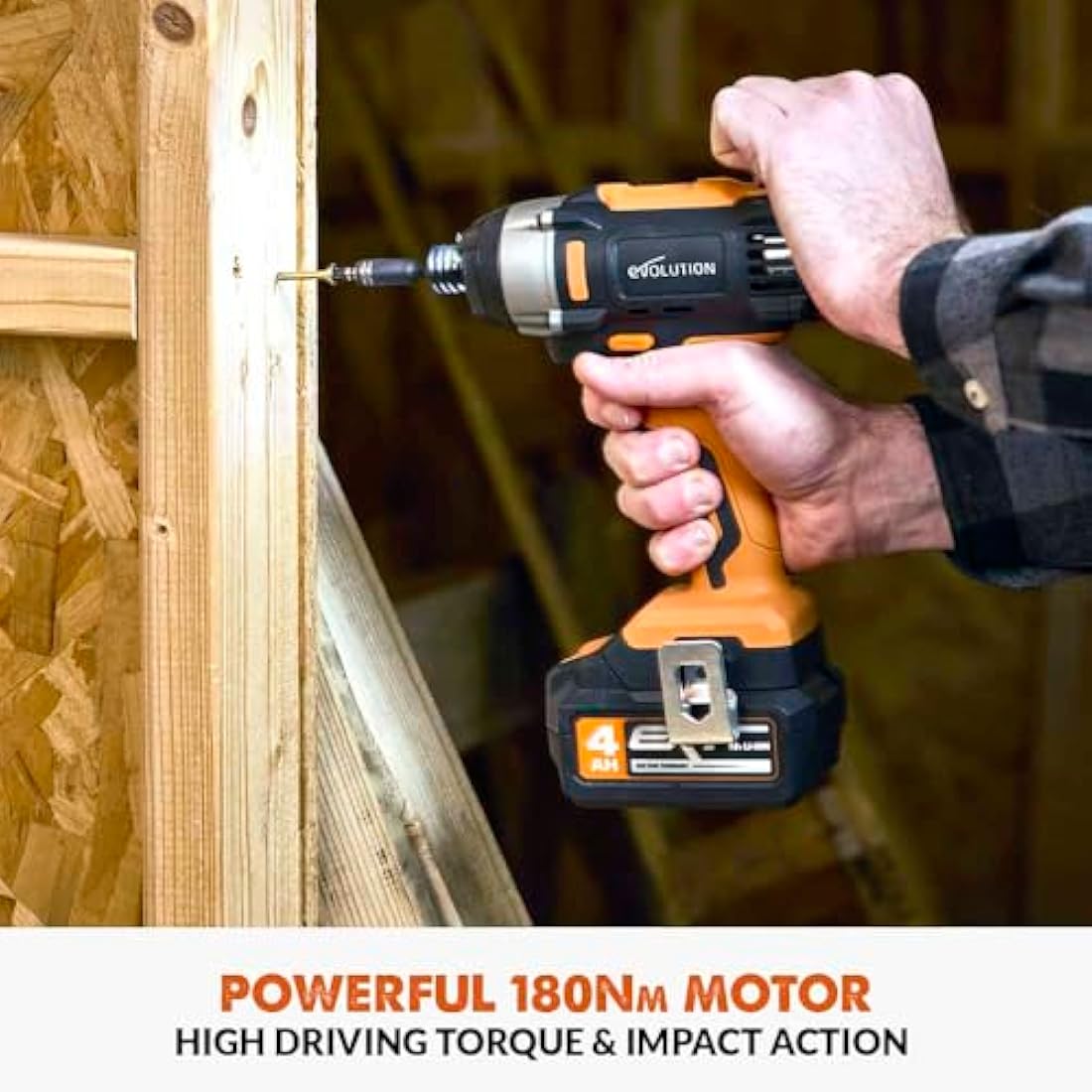Evolution Power Tools R180IDR-Li Cordless Impact Driver 18v Li-Ion EXT Electric Screwdriver Drill, Variable Speed and LED Light, Compatible with Erbauer Cordless System - Battery Not Included