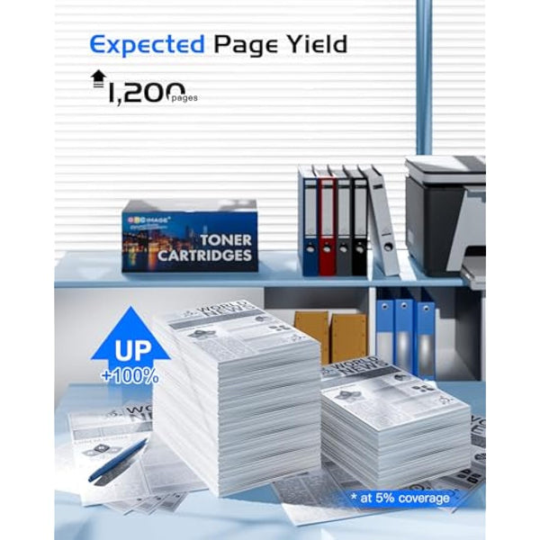 GPC Image TN2510 TN-2510 Toner Cartridge Compatible for Brother TN 2510 for Brother DCP-L2627DWXL DCP-L2620DW HL-L2400DW HL-L2400DWE HL-L2445DW MFC-L2860DWE MFC-L2800DW MFC-L2835DW Printer（2 Black）