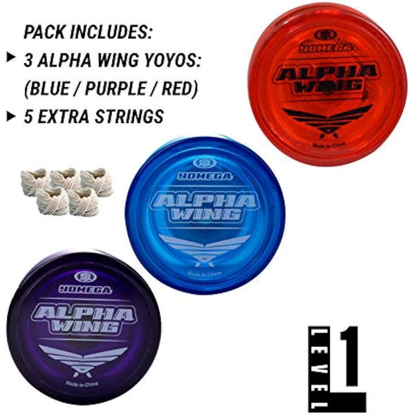 Yomega 3X Alpha Wing Yoyo, fixed axle yo-yo designed for beginner. string trick play and fixed axle enthusiasts! (Classic)