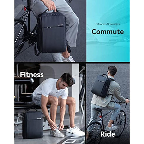 MARK RYDEN Slim Laptop Backpack For Men, 15.6 inch Backpack With Laptop Compartment, Business High Tech Travel backpack, Water-Repellent Daypack for Working, School, Commuting, Daily - 3 Pockets