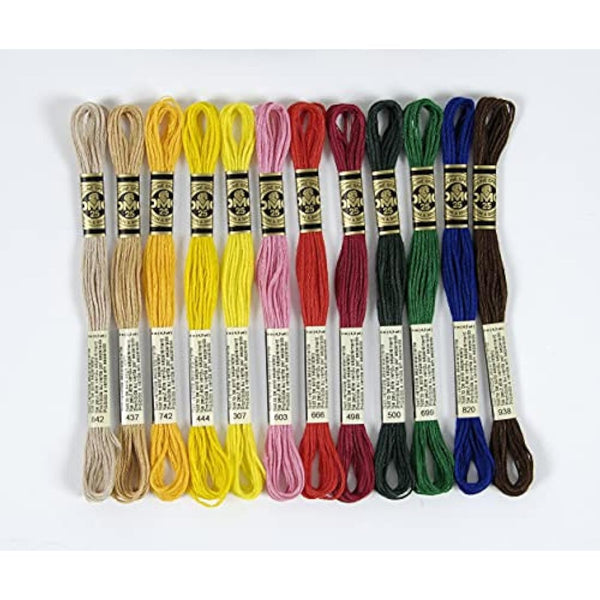 DMC - Assortment of Mouliné Special 117MC Threads – Vitamins & Essentials Colours – 100% Cotton – 2 Packs of 24 Skeins of 4 Metres | Embroidery Thread, Ideal Cross Stitch