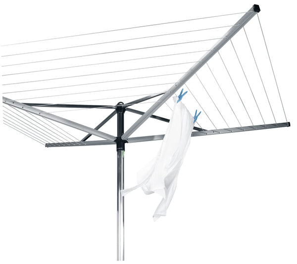 Brabantia - Topspinner - 50 Metres of Clothes Line - UV-Resistant & Non-Slip Lining - Smooth Turns - Umbrella System - Rotary Dryer with Ground Spike