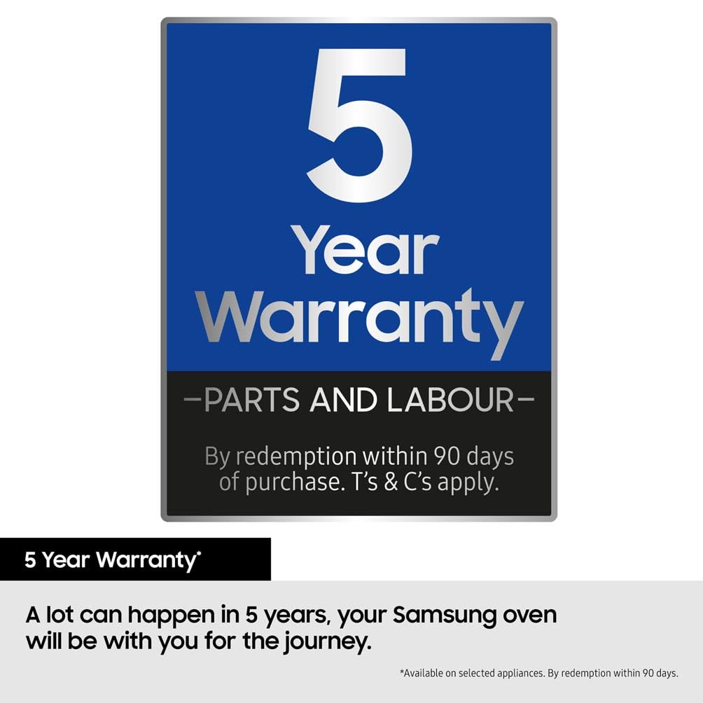 Samsung Series 4 Dual Cook Flex Smart Oven with Pyrolytic Cleaning, Colour: Stainless Steel, NV7B45305AS