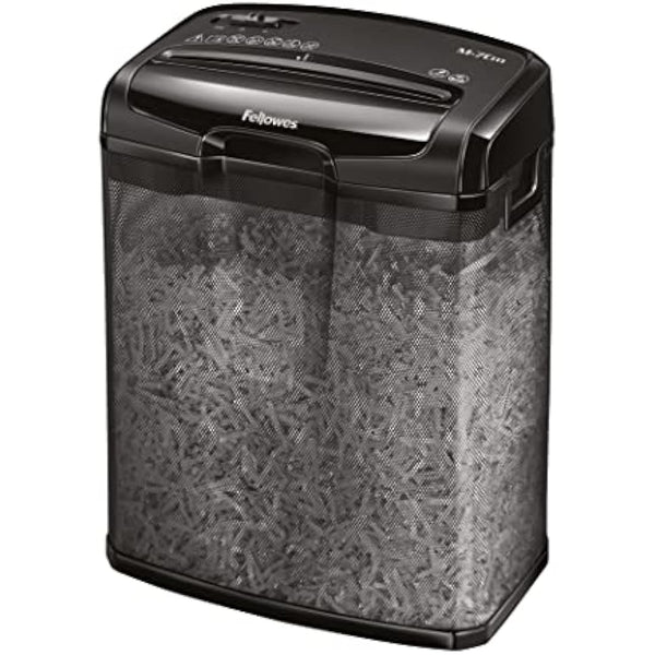 Fellowes Powershred M-7CM Personal 7 Sheet Cross Cut Paper Shredder for Home Use, Black