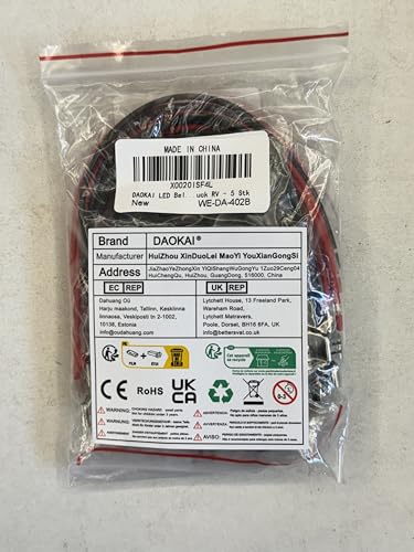 DAOKAI LED Lighted Rocker Switch 12V 30A SPST 3 Pin ON Off Toggle Switch Illuminated Red Lighted Oval Shaped Switch for Automotive Truck RV Boats - 5pcs