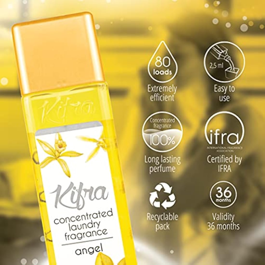 KIFRA ANGEL Concentrated Laundry Fragrance 200ml 80 Washing Cycles