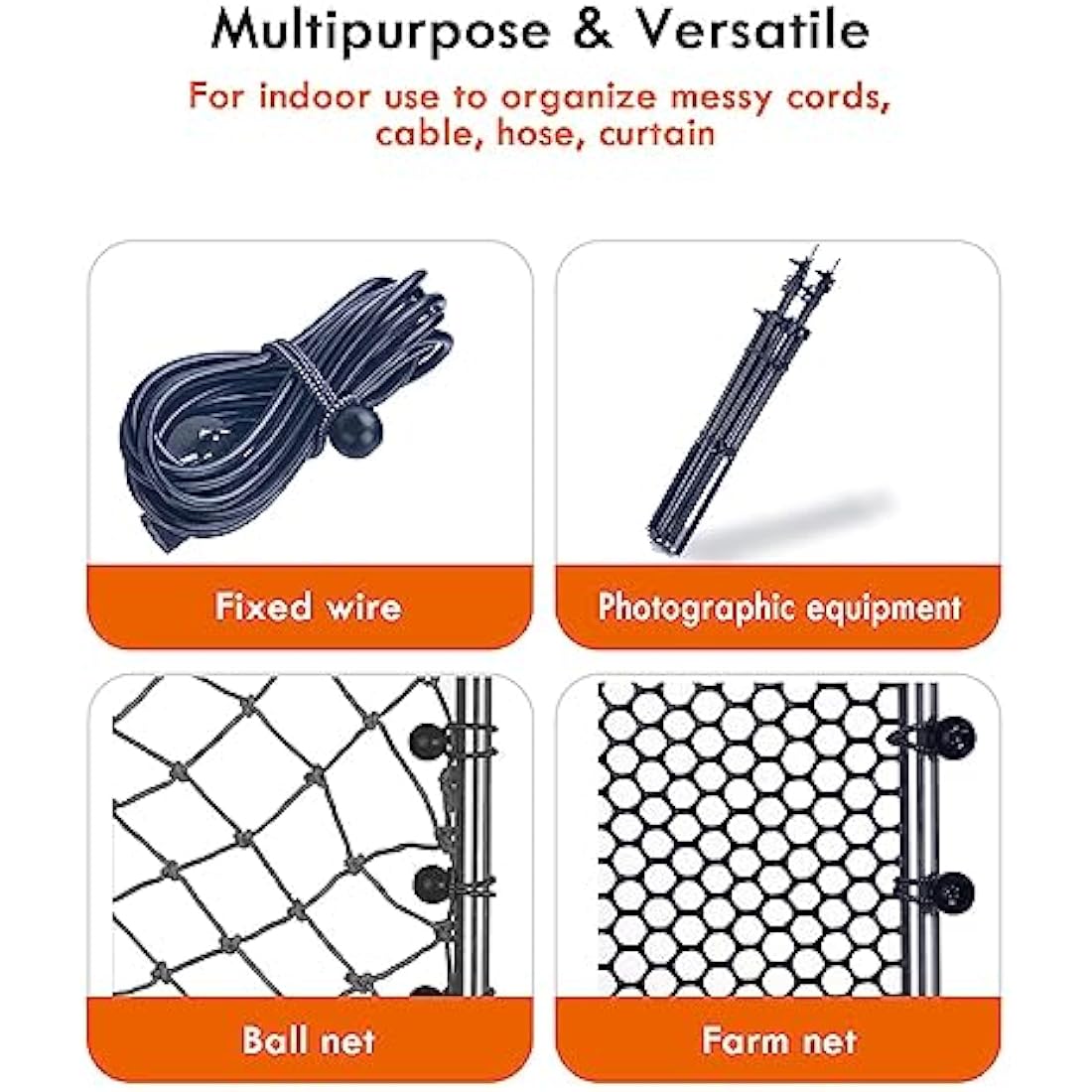 Gorffy Bungee Cord with Balls, 100pcs Tarpaulin Bungee Balls 5.9",Bungee Cord Ball Heavy Duty Bungee Strap Ties with Ball, Elastic Ties Bungee Tie for Tarpaulin, Camping Tarp, Luggage and Household