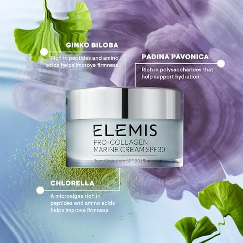 ELEMIS Pro-Collagen Marine Cream SPF30 – Anti-Wrinkle Face Moisturiser, Hydrating Day Cream, 50ml – Original, Ultra-Rich or Rose