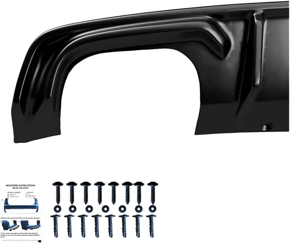 Oneway Rear Diffuser compatible with Audi S3 Sedan 8V 2013-2016 - Gloss black