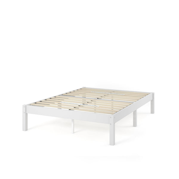Zinus Ellie Single Bed Frame - Bed 90 x 190 cm - 36 cm Height with underbed storage - Bamboo and Wood Platform Bed Frame with Headboard, Brown