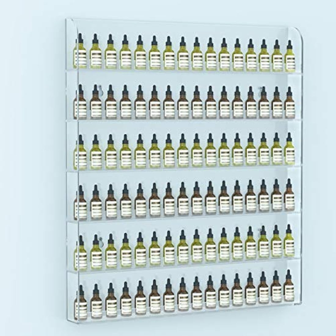 HIIMIEI Acrylic Wall Mounted Nail Polish Display Stand Display Rack Nail Polish Organiser Storage for Wall Mounted Storage Shelves Holder - 6 Tier