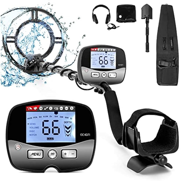 HOOMYA Metal Detectors for Adults Professional - High Sensitivity Waterproof Search Coil, 4 Adjustable Modes, LCD Backlight Display, Pinpoint Function, Ideal for Gold Detection