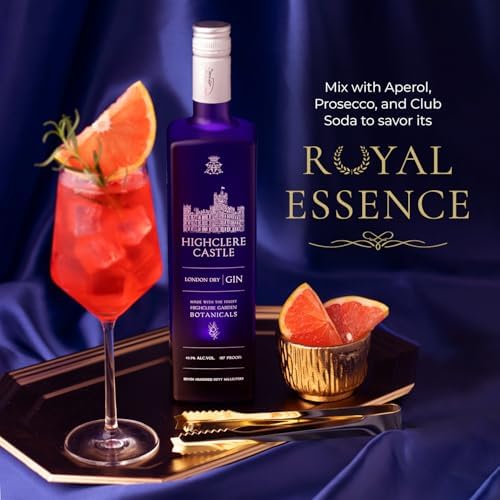 Highclere Castle London Dry Gin, 200+ Global Award-Winning Gin, Made of 10 UK-Grown Herbs and Oats, Perfect for a Glass of Gin and Tonic, ABV 43.5%, 87 Proof, 70 cl