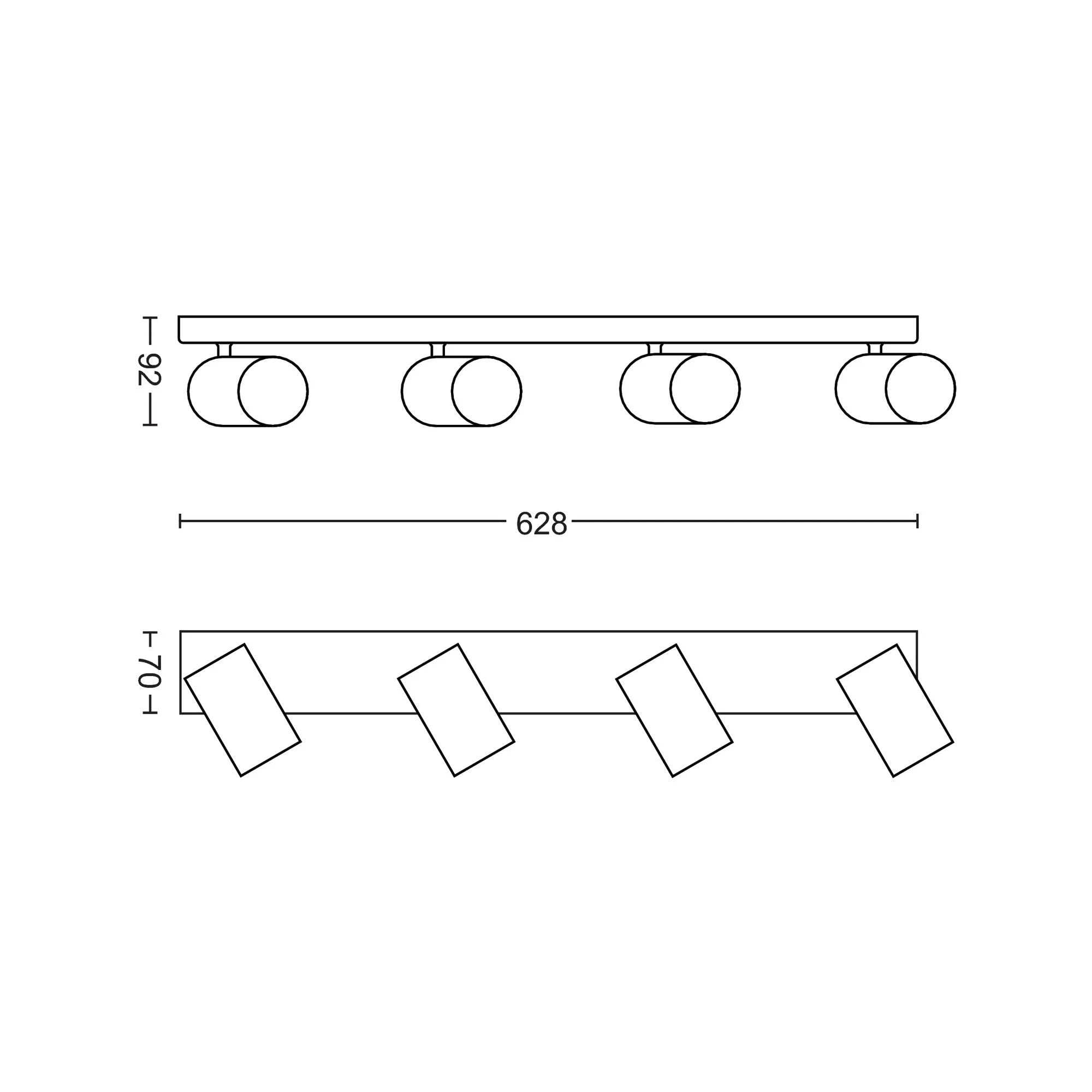 Philips MyLiving 5059430pn GU10 Black Point of Illumination  Point of Light (Black, Metal, GU10, 4 Bulb (S), 10 W, 9.2 mm