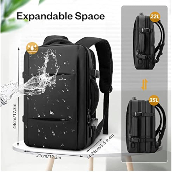 HEROIC KNIGHT Travel Laptop Backpack, Flight Approved Carry on Backpack, 17.3 Inch Water Resistant Busines Laptop Rucksack, Hand Luggage Bag With USB Charging Port, Underseat Cabin Bag For Men Women
