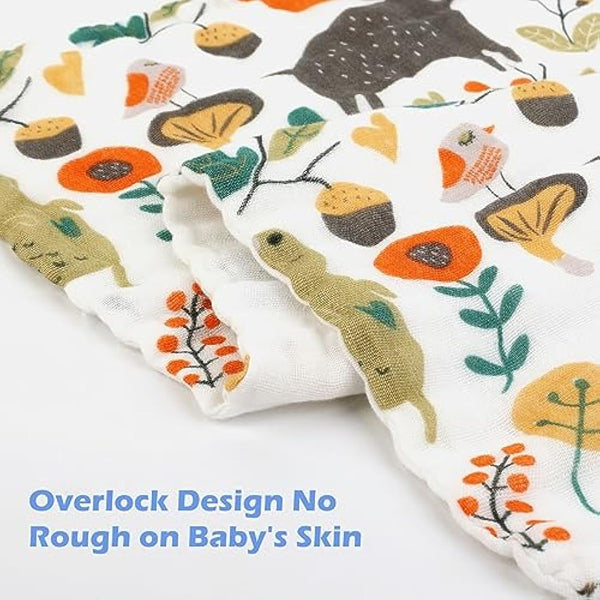 Maliton Muslin Cloths for Baby,6pk 50x25CM Burp Cloths for Baby Girls,100% Cotton Absorbent& Soft& Breathable 6 Layers Baby Muslins Pack,Muslin Squares Baby Essentials for Newborn(Fairy Tale, 6 Pack)