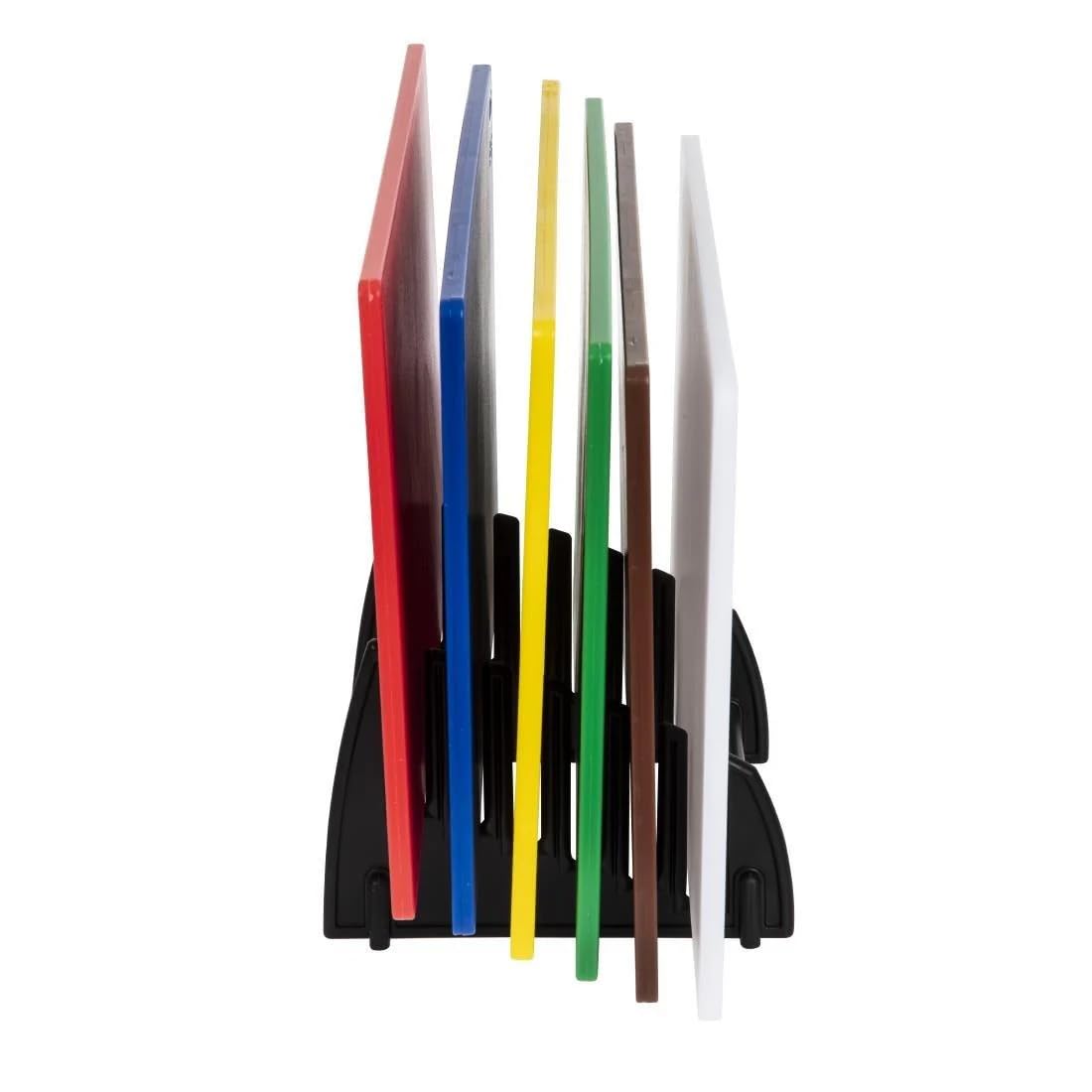 Hygiplas Colour Coded Chopping Board Set with Rack & Wall Chart 6 Pieces