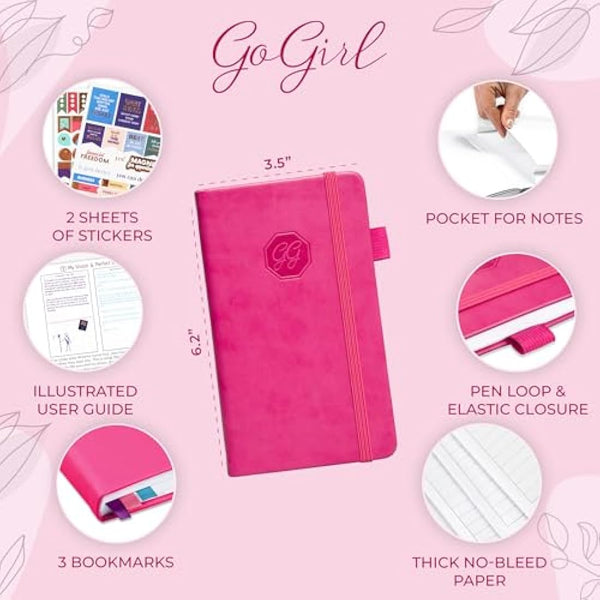 GoGirl Planner and Organizer for Women – Pocket Weekly Planner, Goals Journal & Agenda for Time Management & Productivity. Undated (Hot Pink)