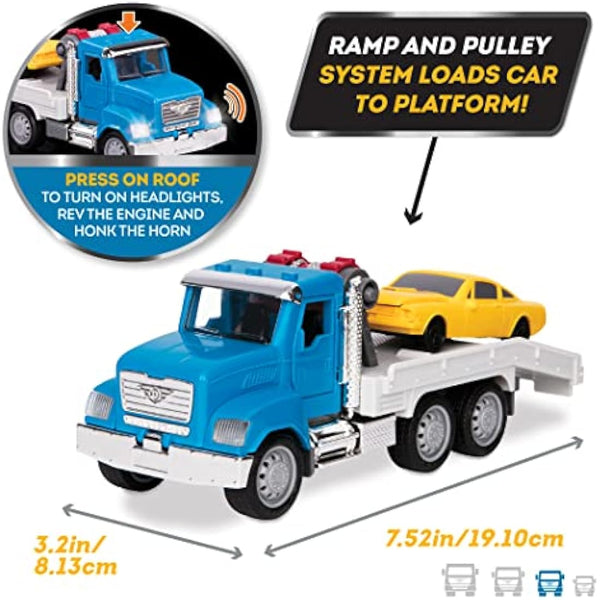 Driven by Battat – 7-Inch Tow Truck Toy with Lights & Sounds, Movable Parts, City Vehicle for Boys & Girls, Durable Design, Realistic Details, 3+ Years Toy for Kids, Nylon/a