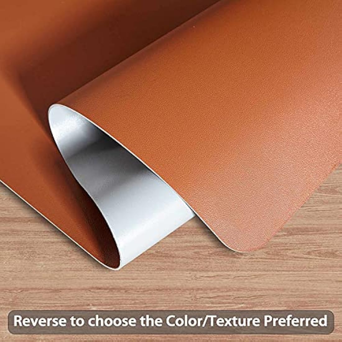 DOBAOJIA Desk Pad XX-Large, Desk Mat, Desk Blotter, Laptop Pad, Extended Mouse Mat, Mouse Pad XXL, Writing Pad for Office/Home, Dual-Side Use PU Leather Waterproof 35.4" X 16.9"(Brown/Grey)