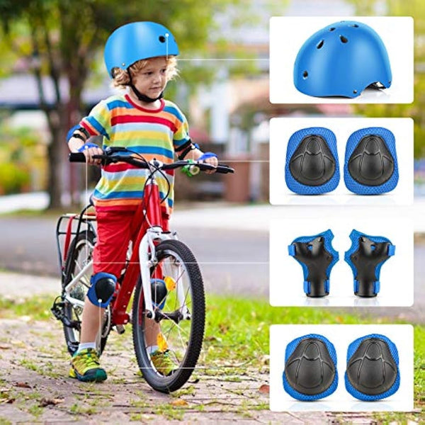 Jim's Store Kids Bike Helmet for 3-10 years old Helmet and Knee Pads Set Adjustable Elbow &Wrist Pads Protective Gear Set for Skateboard Scooter Cycling Roller Skating Boys Girls