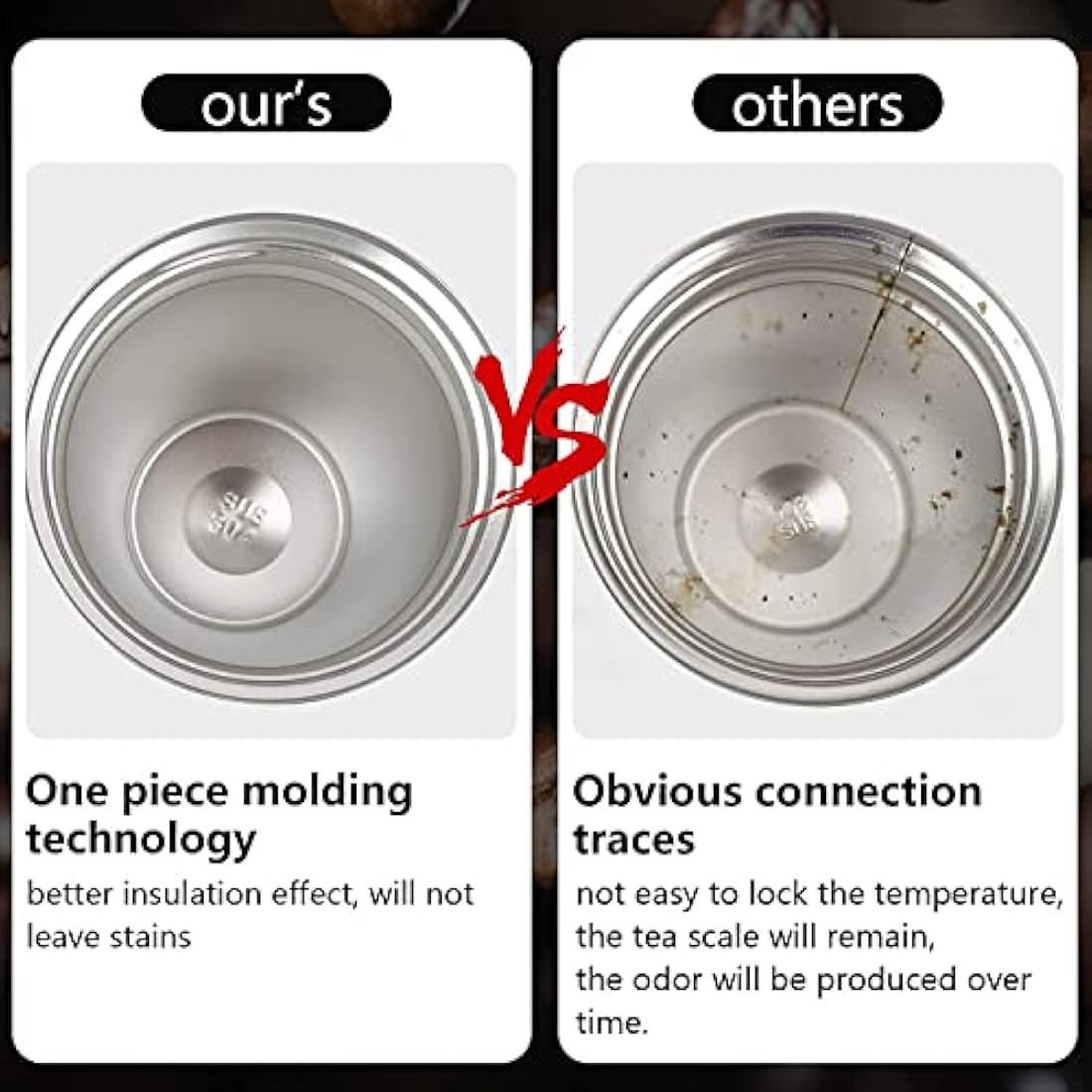 MOMSIV Coffee Cup, 380ml Stainless Steel Coffee Mug with Leak-Proof Lid, Insulated Vacuum Leakproof Travel Mug, Double-Walled Insulated Car Mug for Coffee, Tea Water (Red)