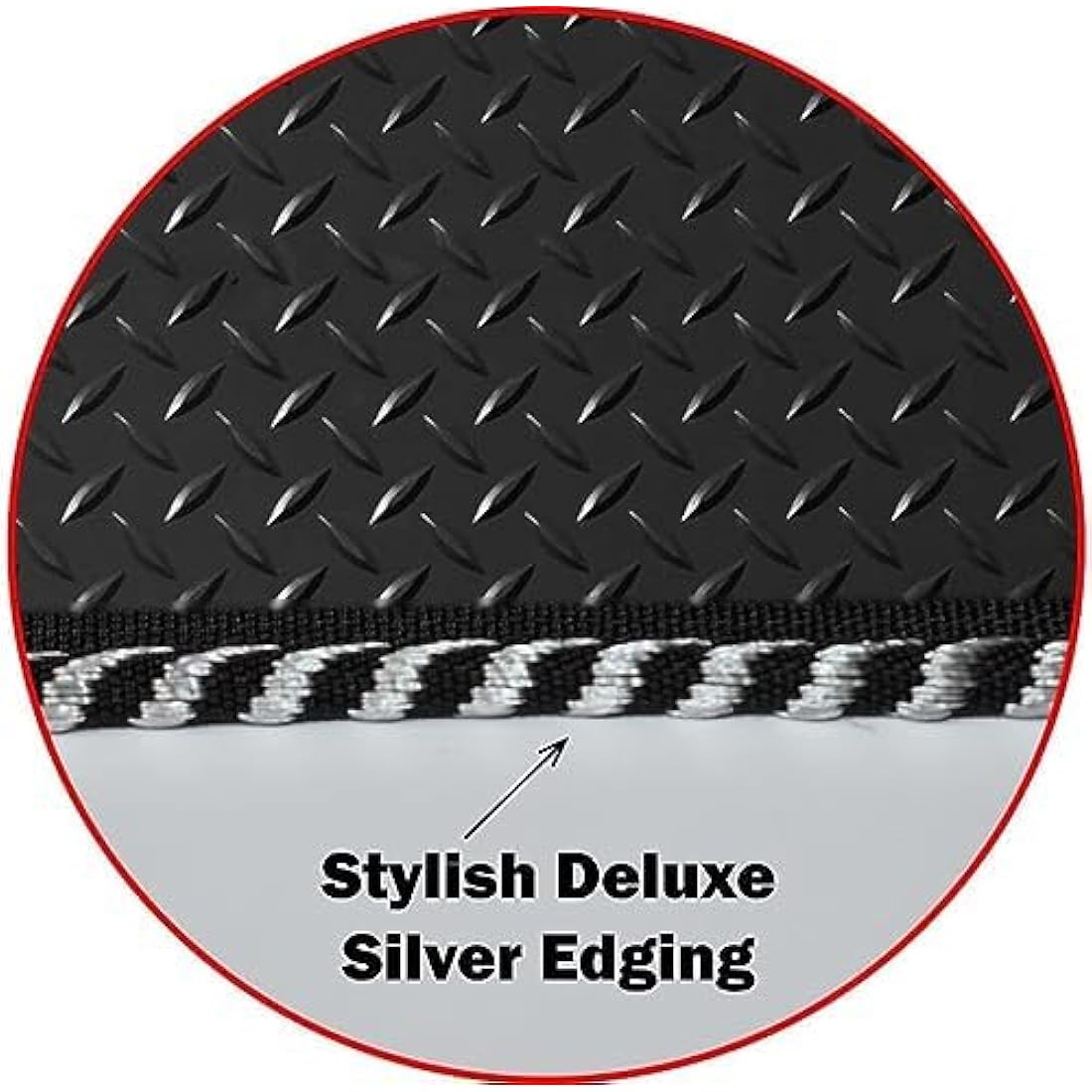 Lusso Floor Carpet Mats for Car | Tailored/Compatible to Fit Citroen Relay 2006-2019 | Heavy Duty 3mm Rubber Car Mats | 1-Piece Set (Silver Edging)