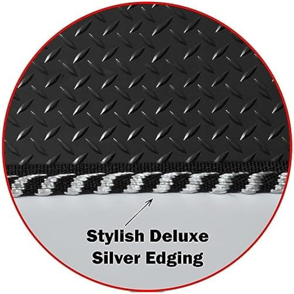 Lusso Floor Carpet Mats for Car | Tailored/Compatible to Fit Citroen Relay 2006-2019 | Heavy Duty 3mm Rubber Car Mats | 1-Piece Set (Silver Edging)