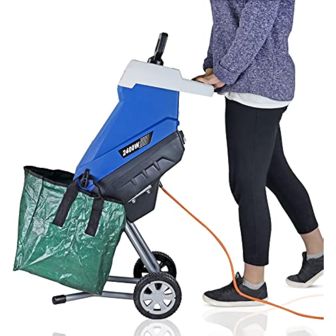 Hyundai Electric Garden Shredder, 2400w, 230v, 4200rpm speed, Portable with 10m Power Cable, Detachable collection bag and 3 Year Warranty