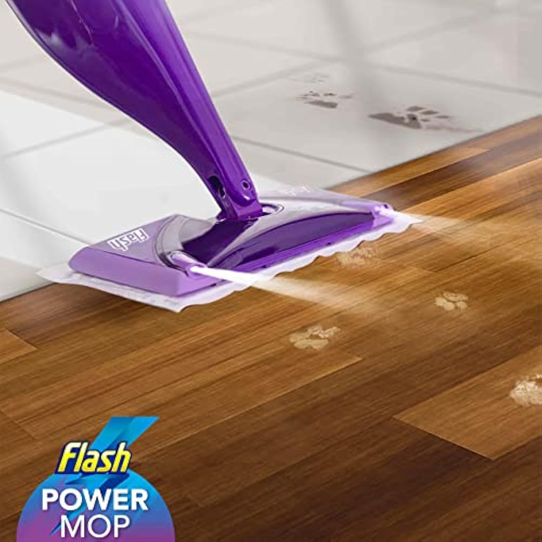 Flash Power Spray Mop Floor Cleaner Multi-Surface Cleaning Liquid Lavender 5L (1.25Lx4)