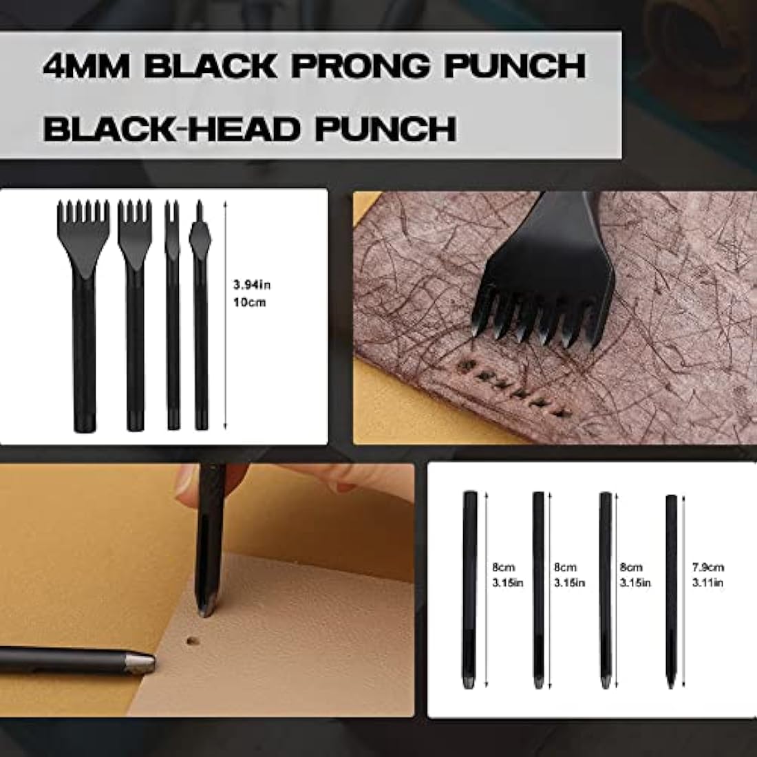 Leather Working Tools Leather Craft Tools and Supplies Leather Craft Kit with Waxed Thread Stitching Groover Awl for Cutting Punching, Leather Sewing Craft Making and Craft DIY