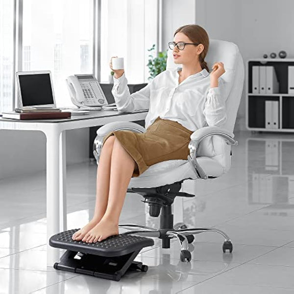 HUANUO Foot Rest, Foot Rest Under Desk with Massage Function, Adjustable Angle & 3 Different Height Positions, Non-Slip Foot Stool for Office & Home