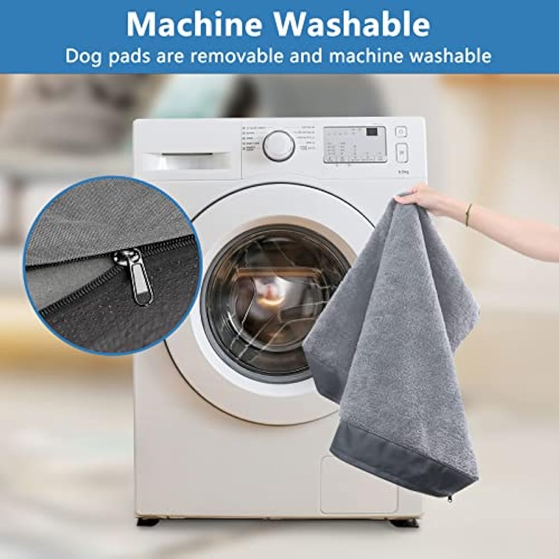 Gzvxuny Orthopedic Dog Bed for Medium, Large and Extra Large Dogs, Dog Bed with Removable Waterproof Cover, Egg Foam and Non-Slip Bottom, Pet Bed Machine Washable, Grey XL(104x74x10cm)