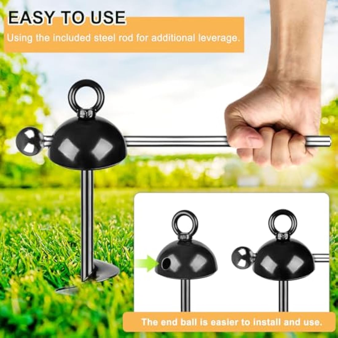 Dog Tie Out Chains and Stake, 30ft Chew Proof Stainless Steel Dog Chains for Outside, 15" Heavy Duty Dog Anchor for Dogs Up to 125lbs, Fully Welded, No Tangle, Ideal for Yard and Camping