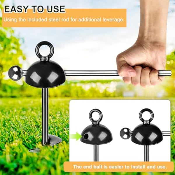 Dog Tie Out Chains and Stake, 30ft Chew Proof Stainless Steel Dog Chains for Outside, 15" Heavy Duty Dog Anchor for Dogs Up to 125lbs, Fully Welded, No Tangle, Ideal for Yard and Camping